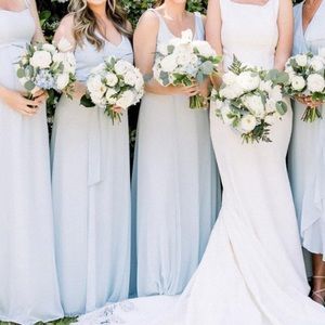 Show Me Your MuMu Jenn Dress in Icy Blue Chiffon